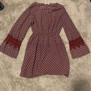 Long sleeve patterned dress